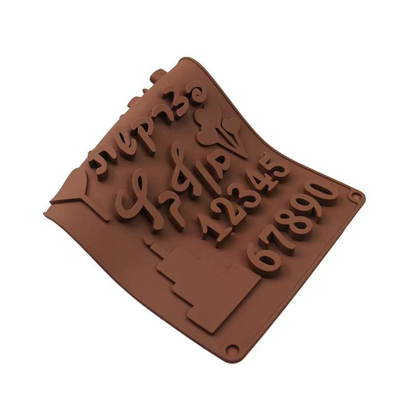 1Pc 3D Hebrew Letters Silicone Chocolate Mold DIY Cake Accessories Molds Kitchen Ice Cubes Biscuit Pastry Manual Baking Mould