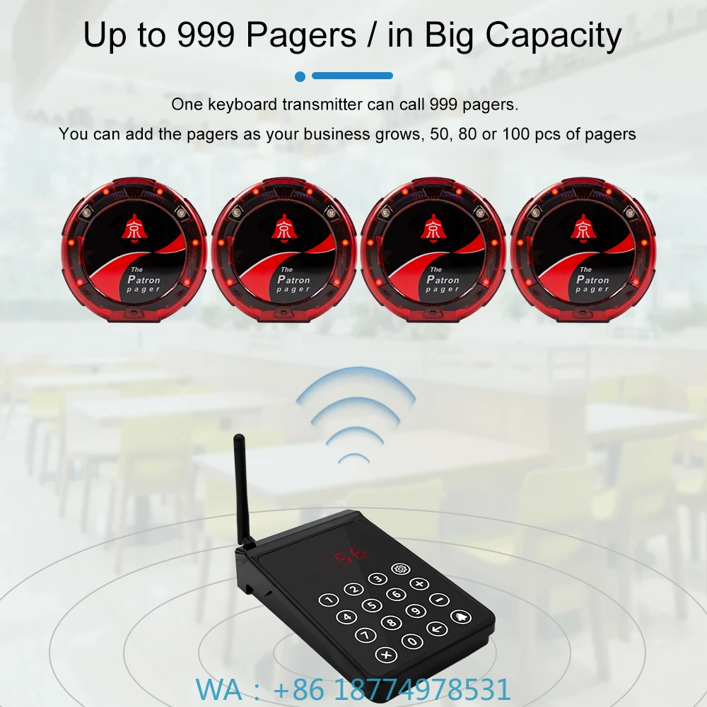 Call Bell System, Portable Wireless Queue System for Fast Food Wholesale Restaurant Pagers,