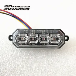 Coxswain 3W LED Emergency Strobe Lights Kit Surface Flash Mount Side Marker Grille Hazard Warning Light for Off-Road Vehicles