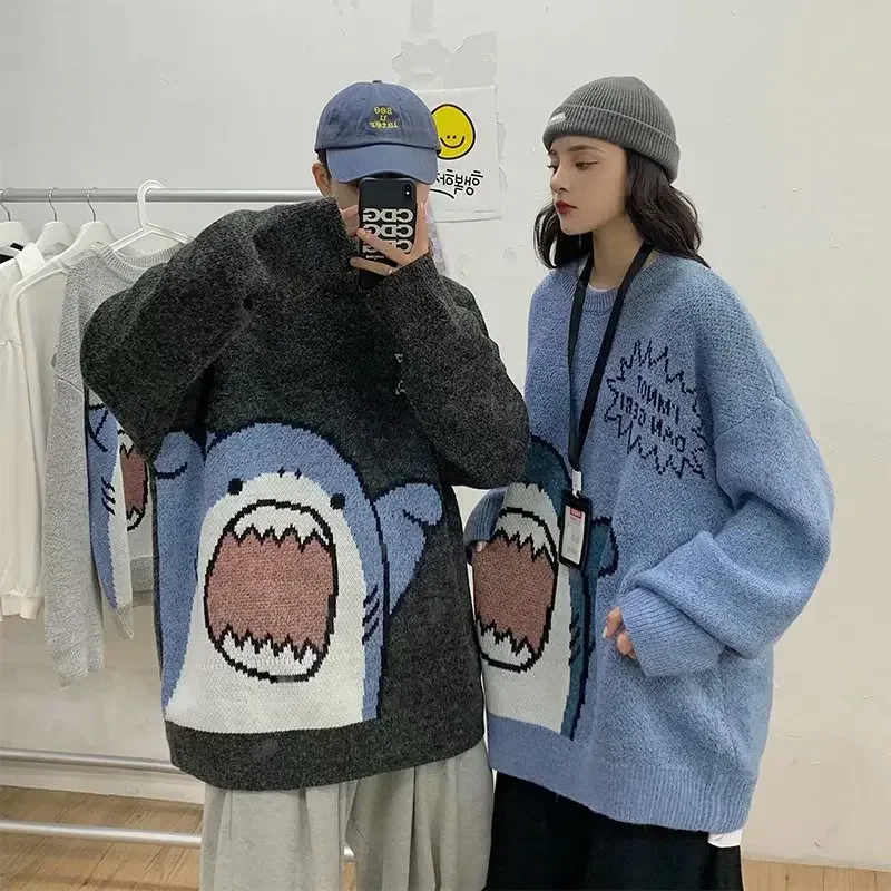 Pull requin à col roulé pour hommes, patchwork Harajuku, style coréen, gris respirant, col haut, hiver, 2023
