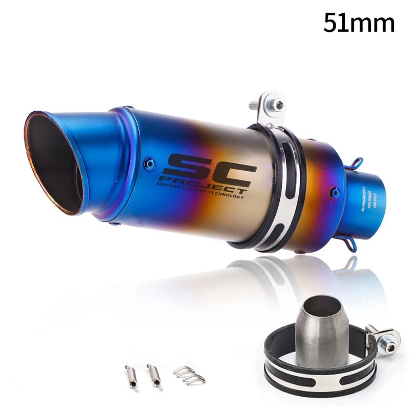 

Motorcycle Universal Exhaust Pipe Burn Blue Exhaust Pipe For Chunfeng 250SR Z900 R6 R1 R3 Motorcycle Exhaust Modification