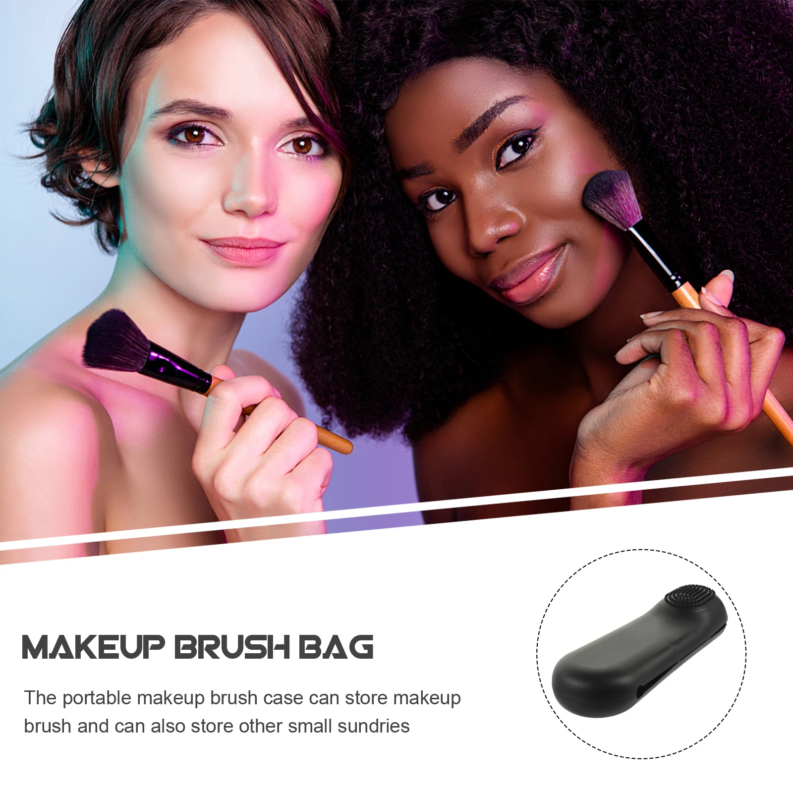 

Makeup Brush Storage Bag Container Brushes for Eyeshadow Travel Organizer Pouch Case Silica Gel Silicone