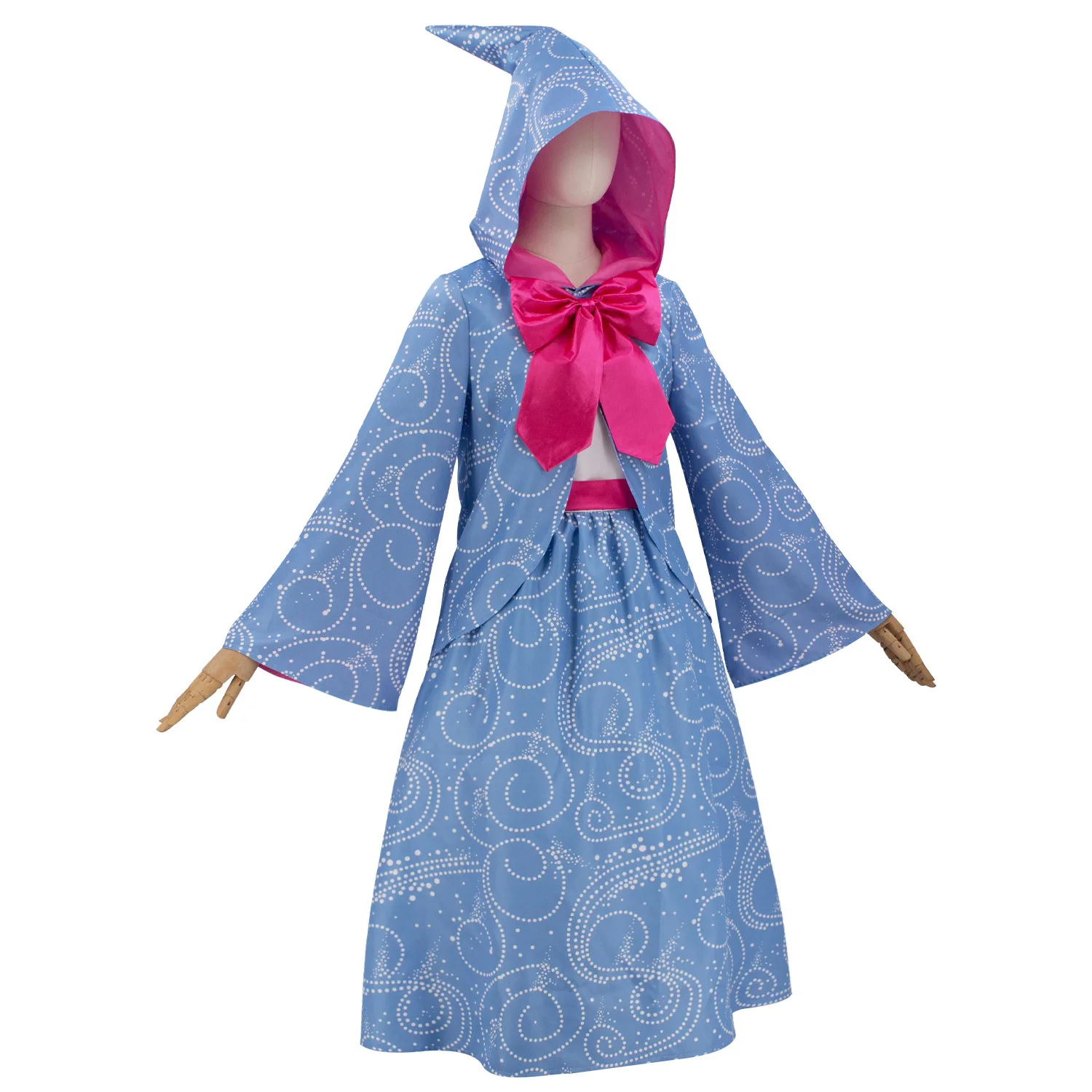 Damenbekleidung Qiyuan Fairy Godmother Robe Luxuriöses Kapuzenkleid mit Umhang Halloween Cosplay Karnevalsparty Musterkostüm – Detail 3