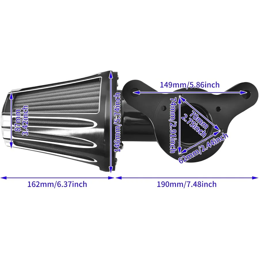 مجموعة أدوات تنظيف مدخل الهواء المصاصة فلتر الهواء لدراجة Harley Davidson Touring Trike 0816 Softail 1617 Dyna 17 مع مبيت أسود و Gre