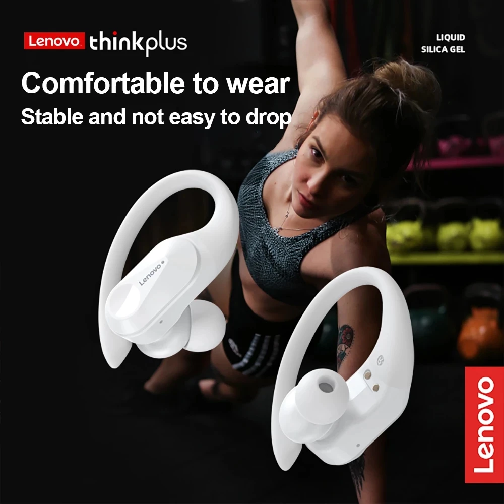 Lenovo LP75 Sports Wireless Earphones with Mics,Button Control, LED Power Display,Hifi Stereo Sound Bluetooth 5.3 TWS Headphones