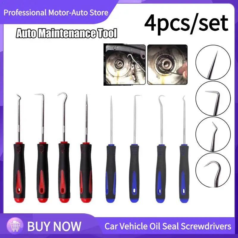 4PCS 165mm Car Vehicle Oil Seal Screwdriver Set O Seal Gasket Puller Remover Pick Hooks Tools Pick Puller Remover Fit