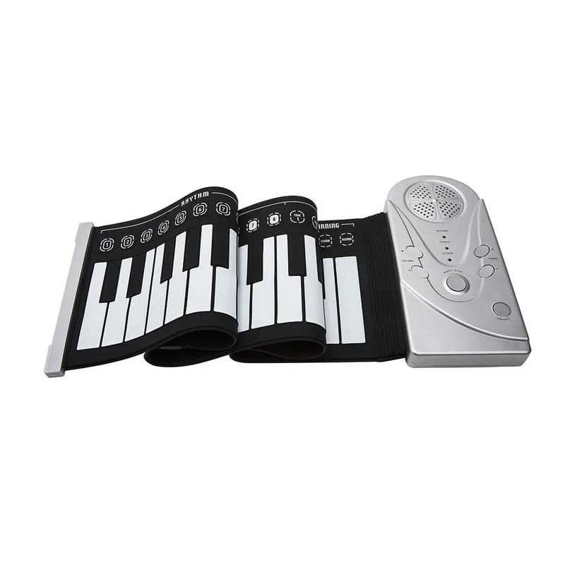 Keyboard Piano for All Ages 49 Keys Portable Rechargeable Electronic Hand Roll Piano Hand Roll Piano Build-in Loudspeaker