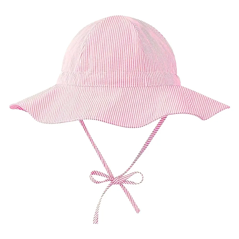 

New Striped Kids Bucket Hat Cotton Breathable Fisherman Hat Wide Brim Sun Protection Baby Sun Hat​​ Boys & Girls