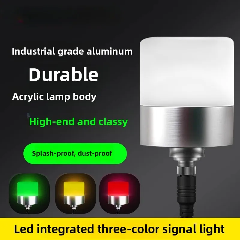 D79mm 3-Color Round LED Alarm Light Acrylic Signal Indicator 24VDurable Warning Lamp for CNC Machine Lathe Industrial Equipment