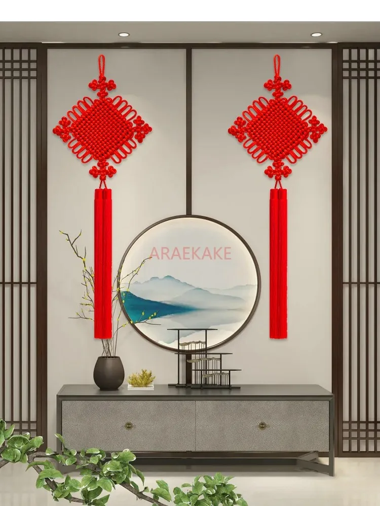 Ciondolo nodo cinese, soggiorno, parete TV, ingresso, grande nuova casa, corridoio d'ingresso, decorazione del Festival di Primavera