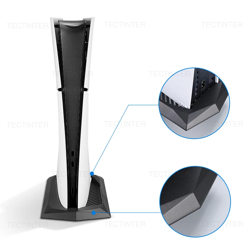 Vertical Stand Base Holder For Playstation 5 Slim Console with Built-in Cooling Vents and Non-Slip Feet For PS5 Slim Accessories