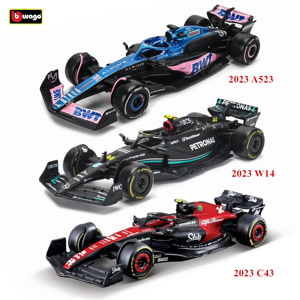 부라고 1:43 F1 자동차 합금 다이캐스트 모델 장난감 수집품 2023 레드불 페라리 맥라렌 알파인 메르세데스 벤츠 애스턴 마틴 알파
