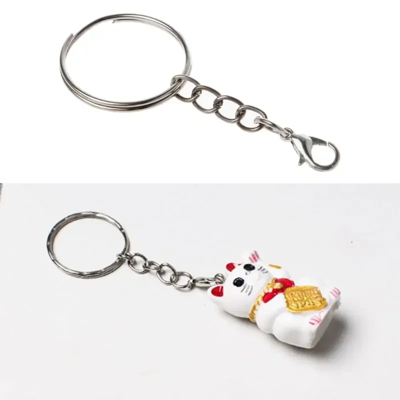 20PCS Split Lobster Clasp and for Key Rings with Chain for Keychain Crafts and Jewelry Making DIY Jewelry Making Crafts