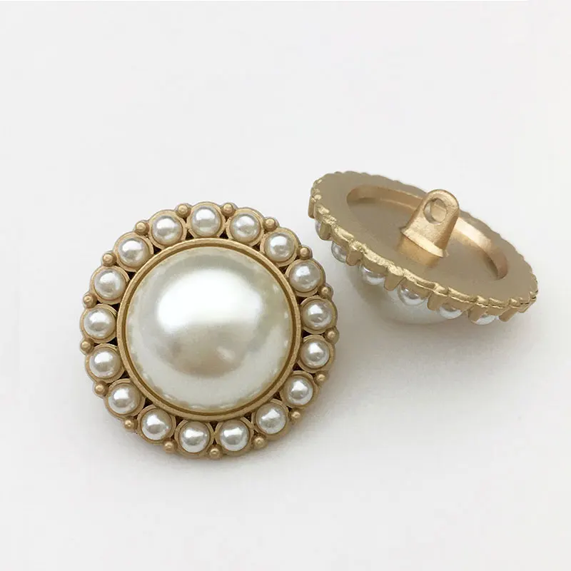 کے لیے 6Pcs 12.5-28mm دھاتی موتی کے بٹن کپڑوں کے فاسٹنرز سلائی منی بٹن گولڈ لگژری خواتین ڈریس کوٹ گارمنٹ لوازمات #2