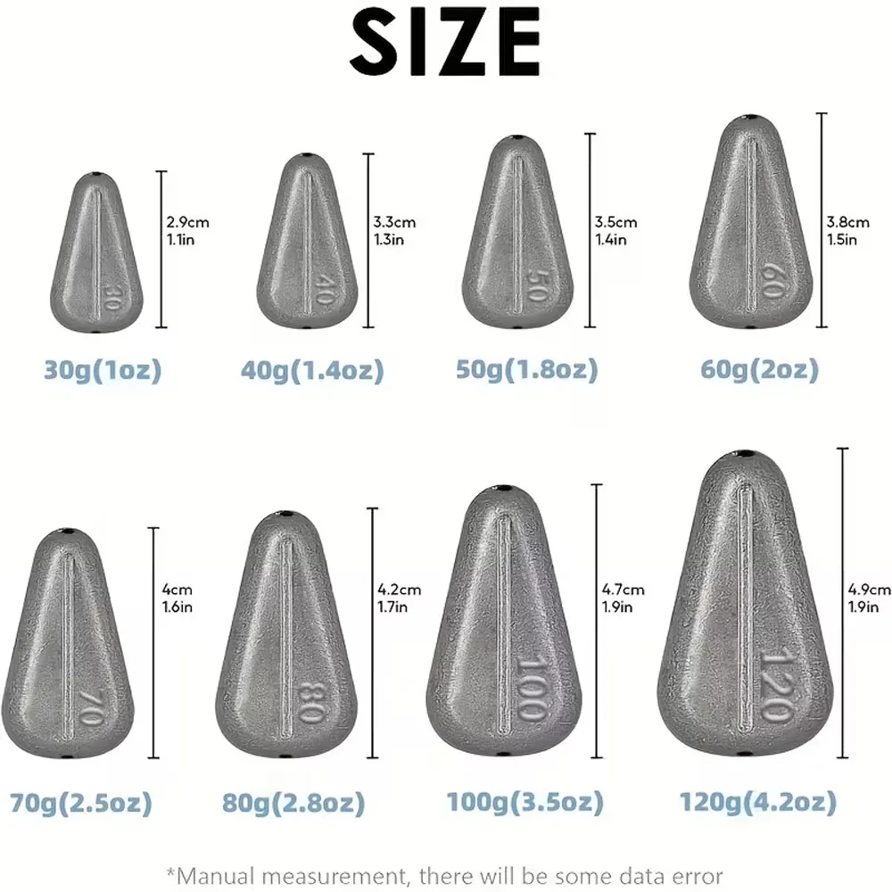 3 Fishing Weights - Non-Rolling Design, Various Weights and Sizes, Suitable for Saltwater and Freshwater, Mixed Color Lead Weights, Ideal for Fishing Enthusiasts, Perfect Gift for Holidays and Father's Day, Fishing Essentials, Non-Rolling Lead Weights, Durable Lead Weights, Best for Christmas, Perfect for Thanksgiving