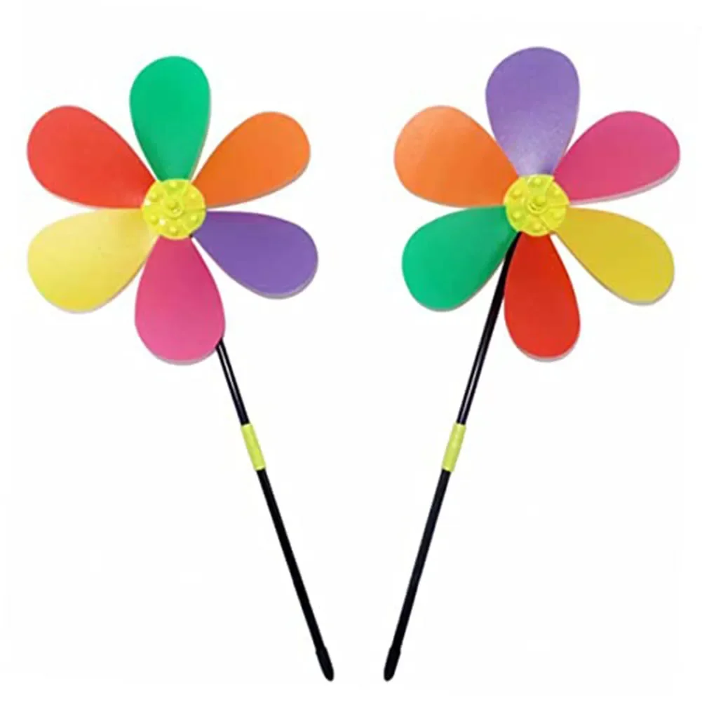 5/4/3/2/1PCS Windmill New Colorful Rainbow Dazy Flower Spinner Wind Windmill Garden Yard Outdoor Christmas Decor