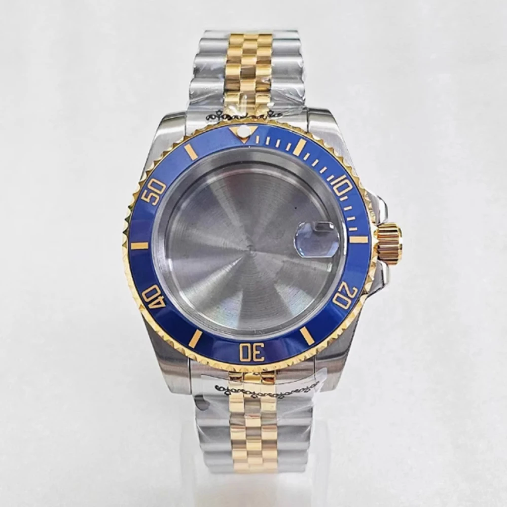 40mm Watch Case + Strap for NH35 NH36 Movement Sapphire Glass Mirror Shell Watchband Watch Accessories