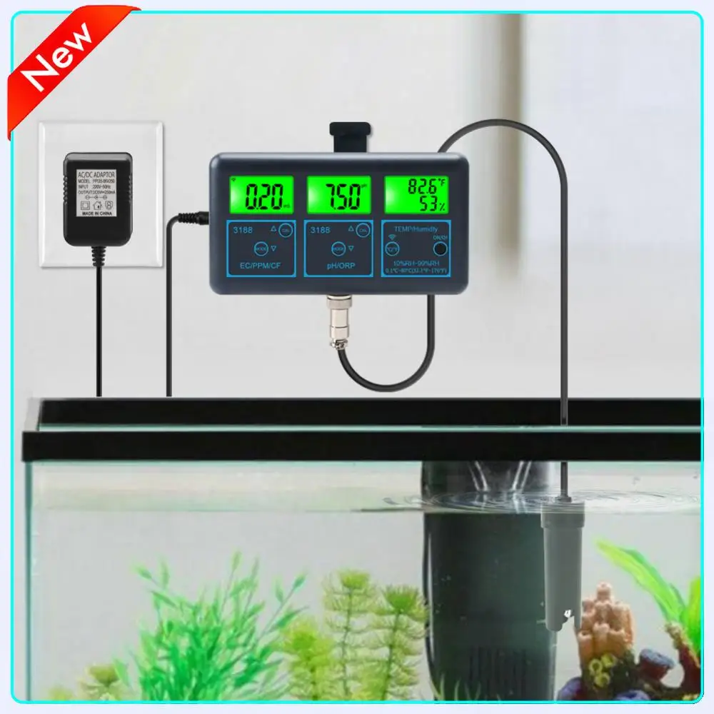 

WiFi 7 in 1 Water Quality Test Gauge Backlight Multi-Parameter Water Analyzer LCD Display Water Tester for Aquarium Aquaculture
