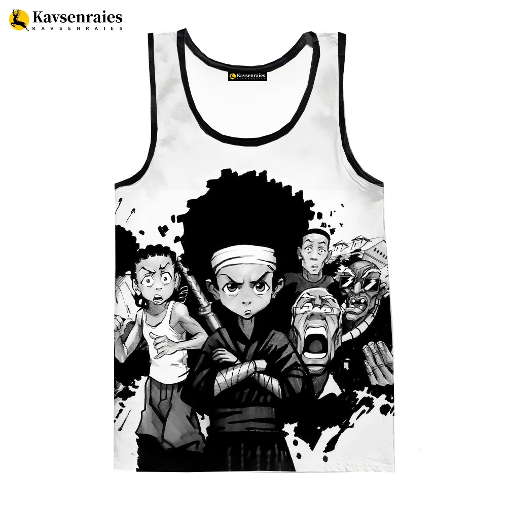 

2023 Fashion The Boondocks 3D Printed Tank Tops Men's Clothing Women Casual Sleeveless Shirts Hip Hop Streetwear Oversized Tops