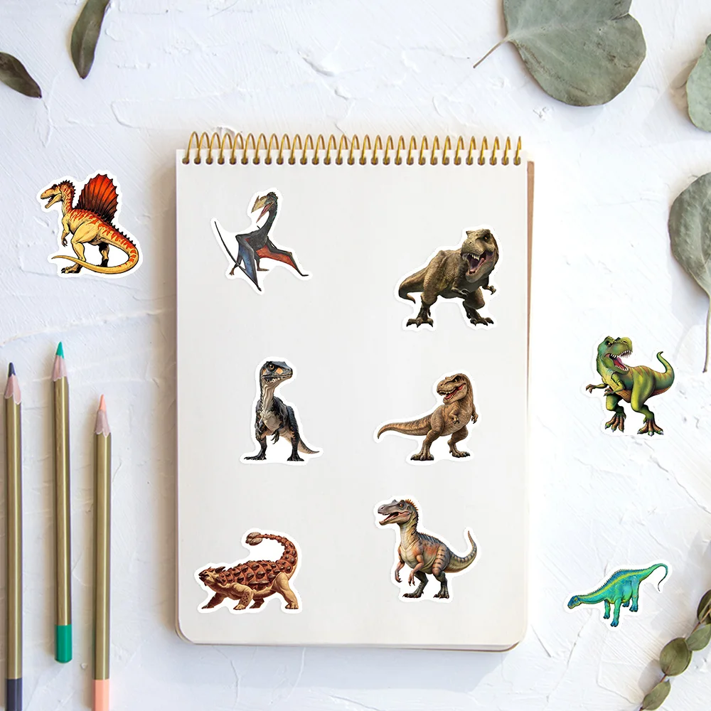 Jurassic Dinosaur Stickers Waterproof Vinyl DIY Kids Gift for Decorative Scrapbook Junk Journals Crafting Laptop Phone Luggage