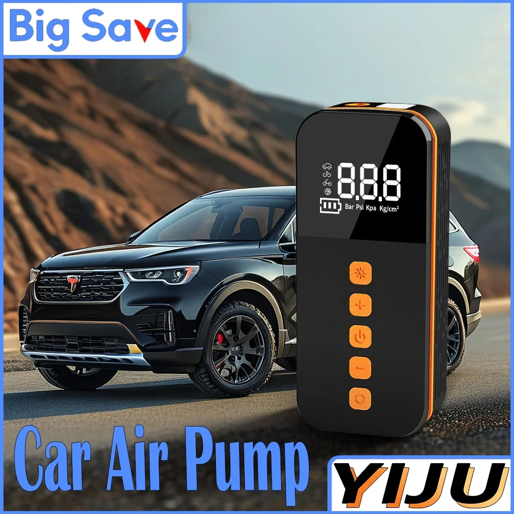 

Портативный беспроводной автомобильный насос для накачивания, быстрая зарядка, воздушный насос высокого давления для накачивания шин мотоцикла и подачи воздуха автомобиля