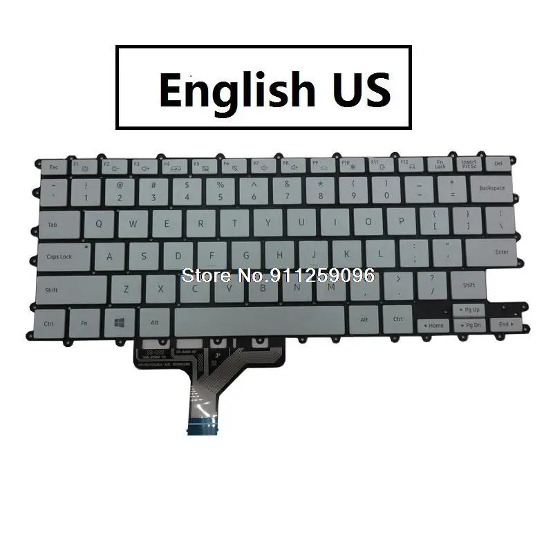 

Laptop Keyboard For Samsung NP930XCJ 930XCJ English US Korea KR NSK-87BBN With Backlit White New