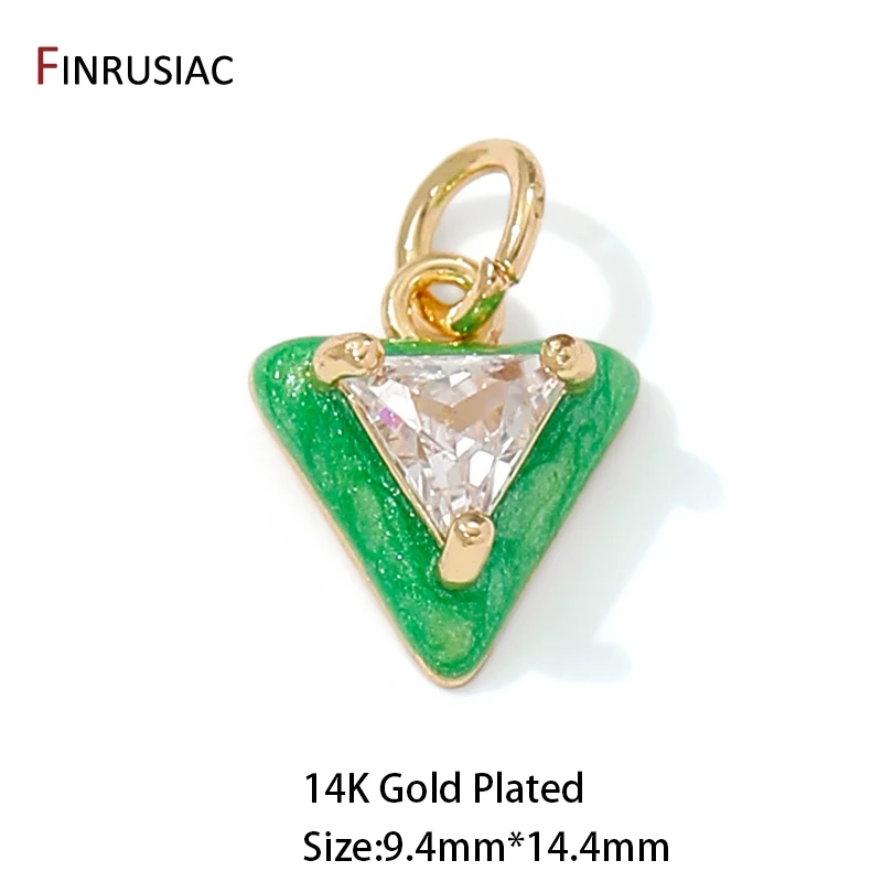 14K vergoldeter Messing-Dreieck-Charm-Anhänger für die Herstellung von Halsketten und Armbändern, Charms zur Schmuckherstellung, DIY-Zubehör – Detail 17