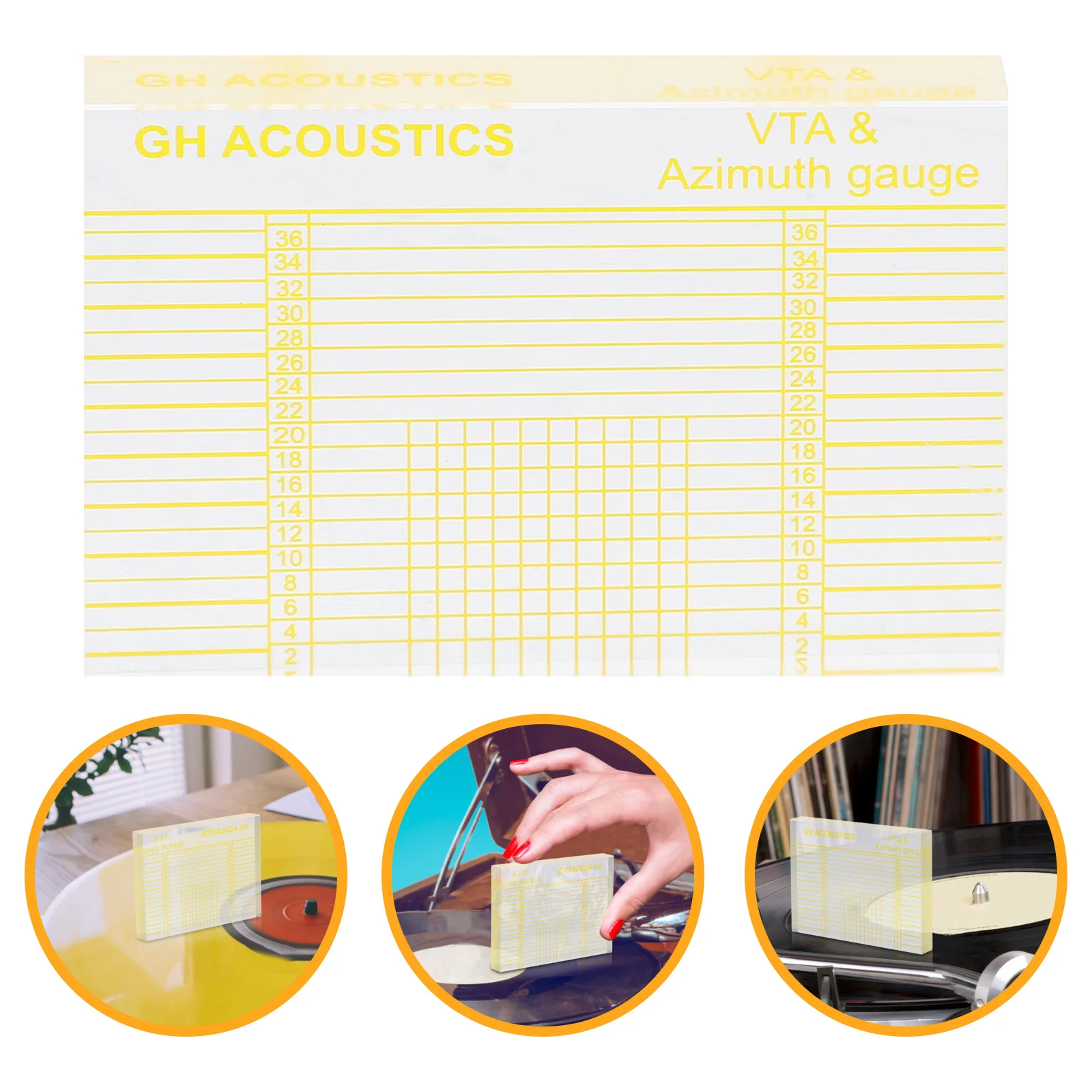 

Azimuth Adjustment Ruler For Vinyl Record Player Clear Acrylic Calibration Gauge Alignment Protractor Stylus Offset Tool