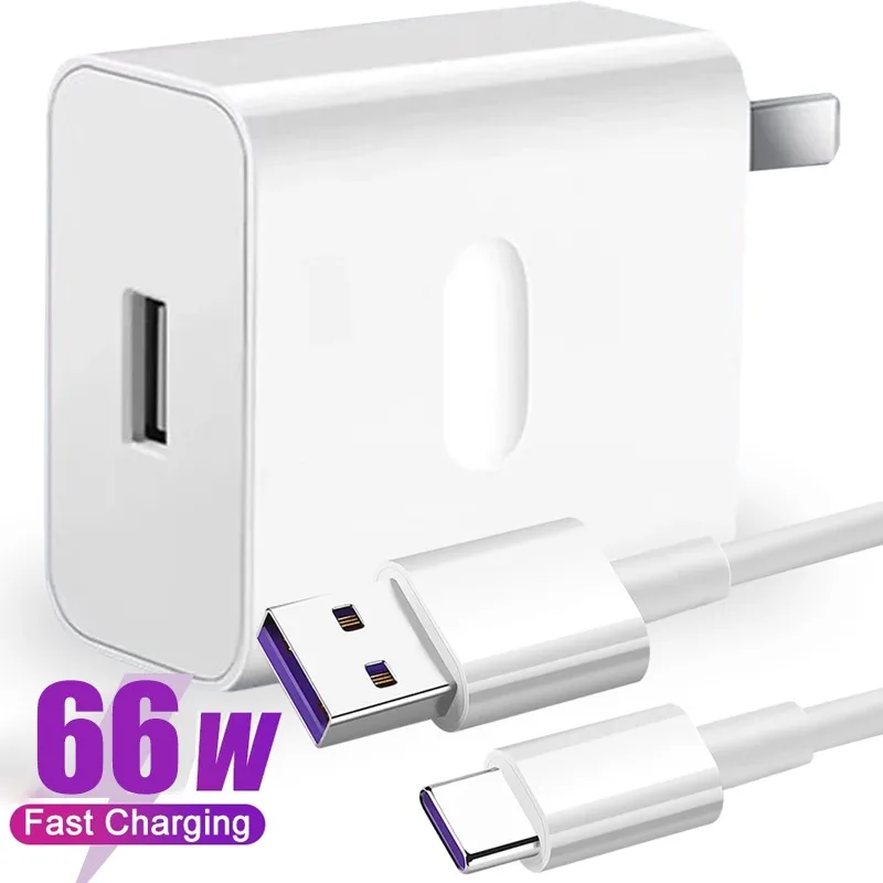 66W Super Fast Charging Set Mobile Phone Chargers Type C High-speed Data Cable for Android Samsung Xiaomi Oppo USB C Charger Set