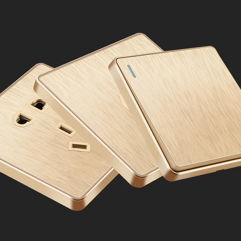 YINKA 13A 영국 표준 전등 스위치, USB가 있는 이중 소켓, 1 2 3 4 갱 벽 전등 스위치, AC110-250V, 플라스틱 86/146 유형