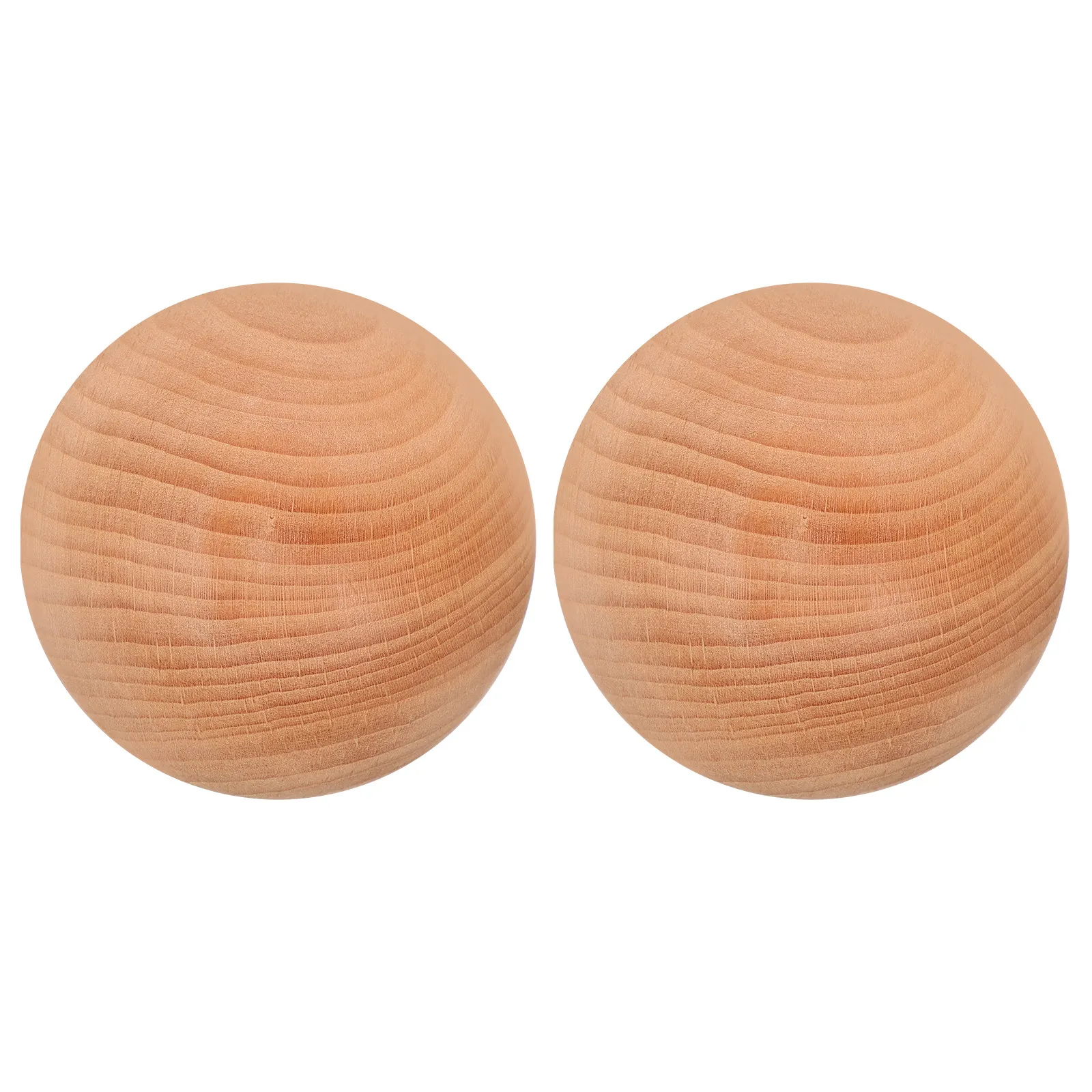 2Pcs Unfinished Wood Carving Half Balls Stair Caps Wood Finials Decorative Wooden Post Caps for Stair Railings Home Furniture