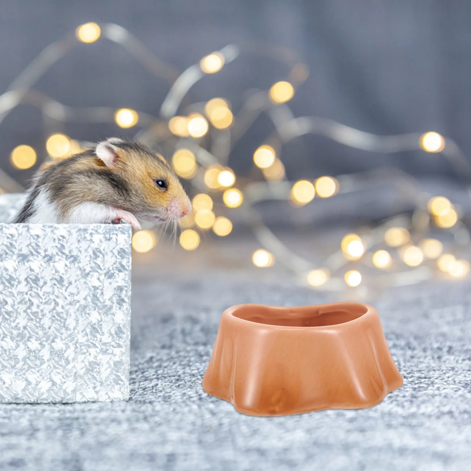 

Ceramic Hamster Bowl Smooth Surface Easy Clean for Gerbil Rat Squirrel Feeding Dish Sturdy Base Pet Food Water Container