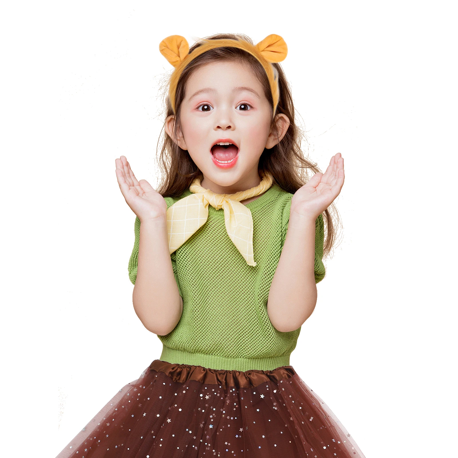 

Cartoon Lion Costume Kit Accessories for Girls Coffee Tail Polyester Dress up Animal Ear Headband