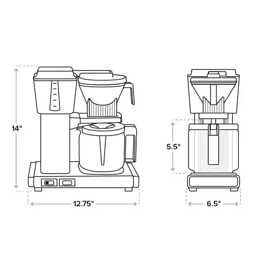 Technivorm Moccamaster 53923 KBGV Select Coffee Maker Juniper، 40 أونصة، 10 كوب، 1.25 لتر