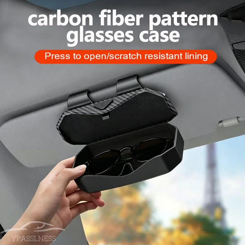 Universal car press type contrasting glasses case, sun visor, pressure resistant and scratch resistant sunglasses, sunglasses ho