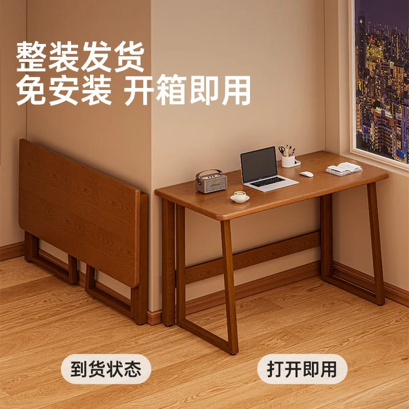 Folding computer desk bedroom home foldable bay window desk study table