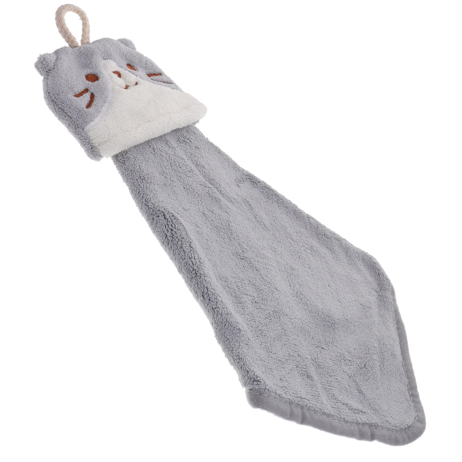 

Coral Fleece Hand Towel Hanging Loop Bathroom Kitchen Water Absorbent Soft Comfortable Drying Towel for Home Travel School Use