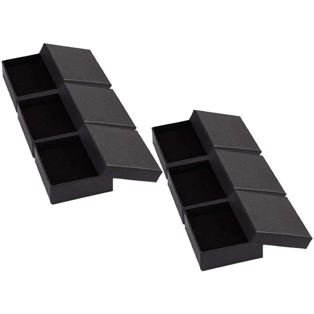 

6pcs Gift Box Small Earring Necklace Case Travel Black Storage Boxes For Gifts Small Boxes For Jewelry Packaging