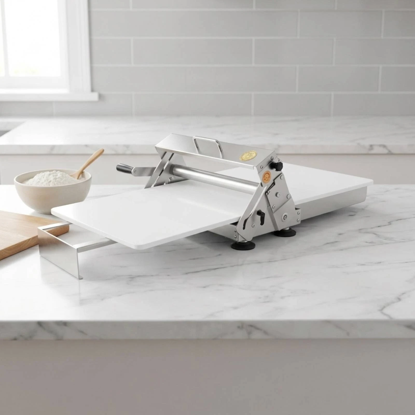 

Manual Pastry Sheeter Foldable Countertop Pastry Sheeter Baking Equipment Tabletop Compact for Bakery