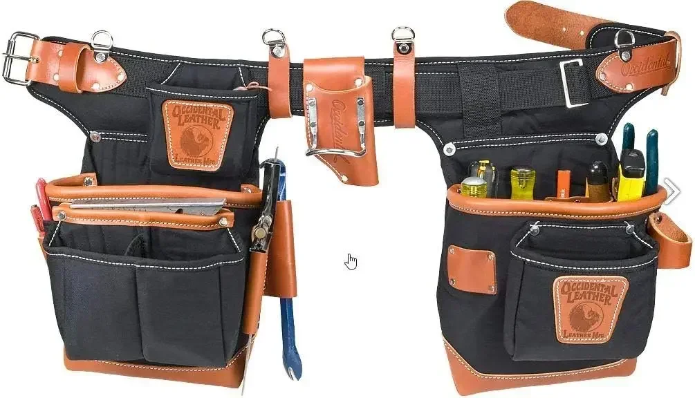 9850 Adjust-to-Fit Fat, Nylon/Leather, Pockets & Tool Holders : 24, Made in USA