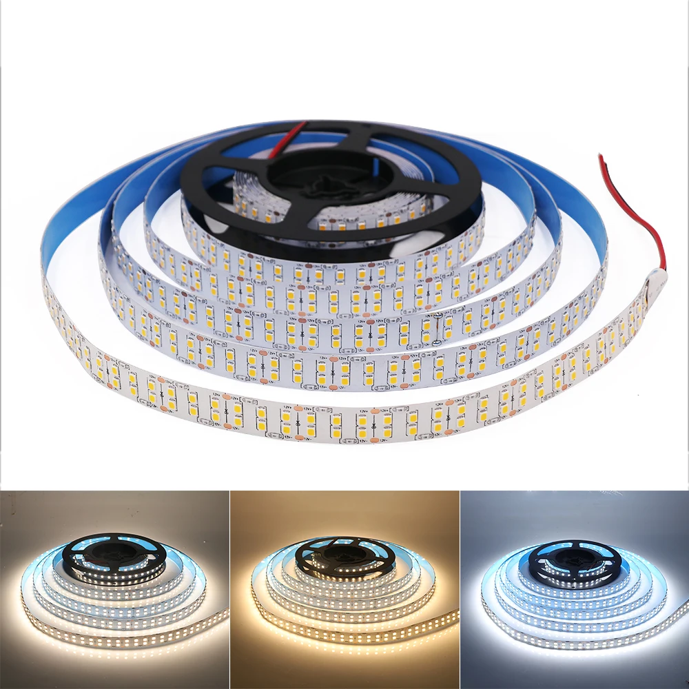 Striscia LED 12V SMD 5050 5054 2835 60120 240 LED/M IP21 IP65 nastro flessibile a nastro per corda LED per la decorazione domestica 5 m/rotolo