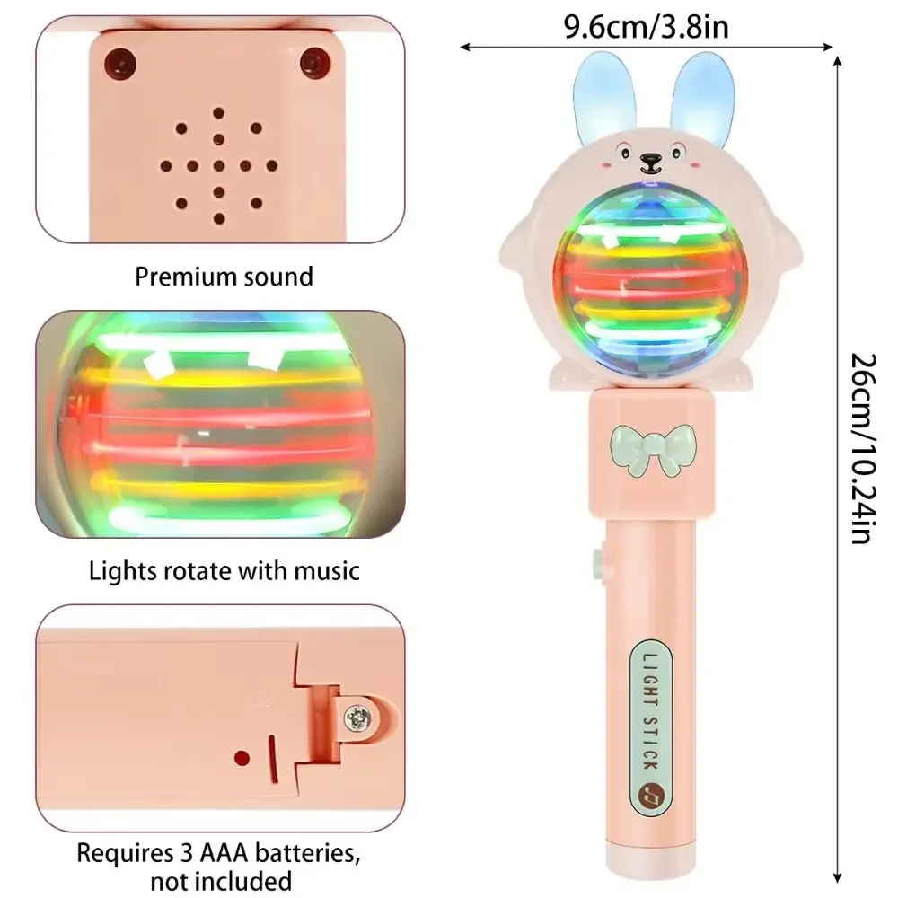 عصا موسيقية مطاطية جديدة للأطفال مع أضواء دوارة أرنب/عصا الضفدع ألعاب عصا LED كهربائية #6