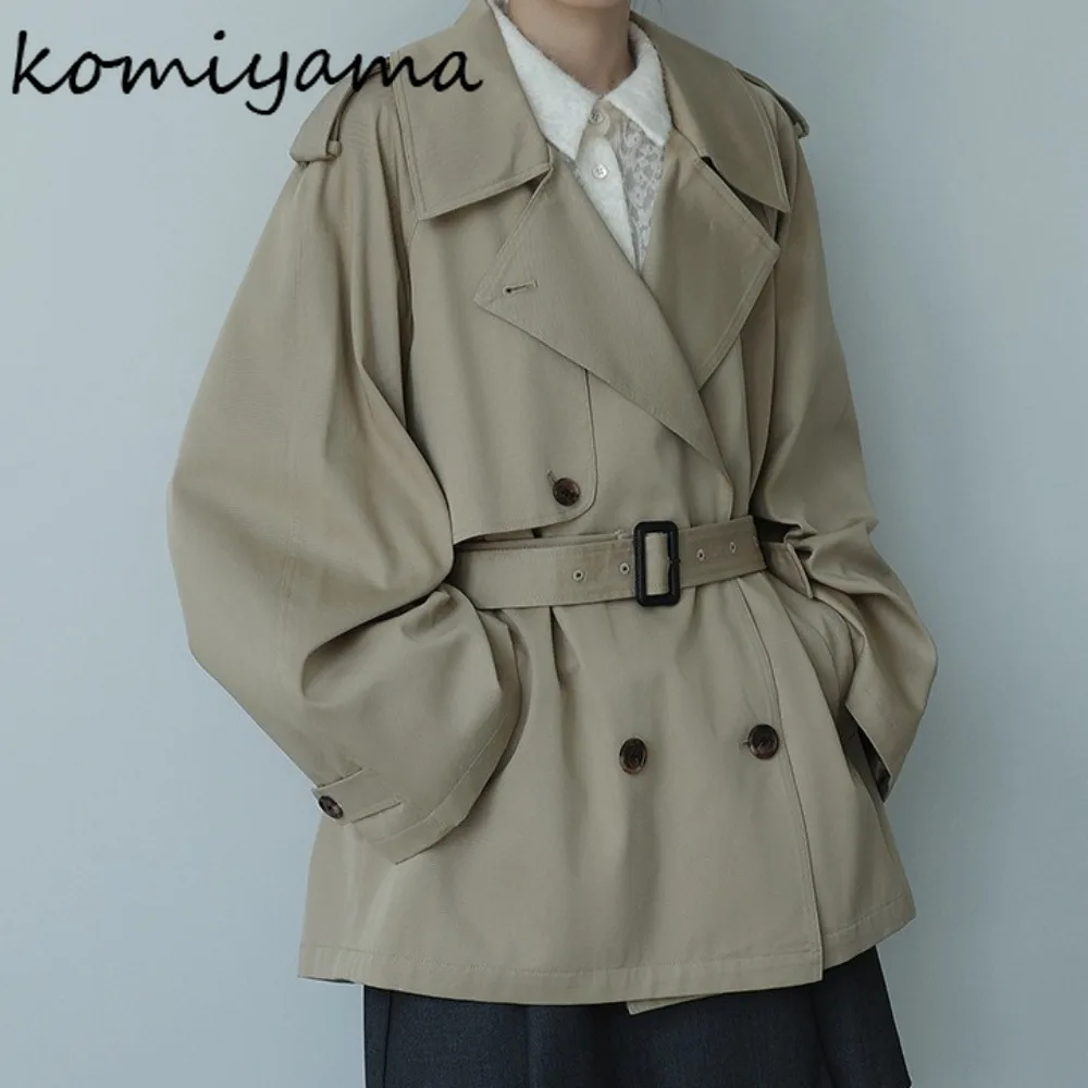 

Lace-up Tunic Outerwears Japan Lazy Style Double Breasted Ropa Mujer Autumn Jacket Women Casual Chaquetas Long Sleeve Jackets