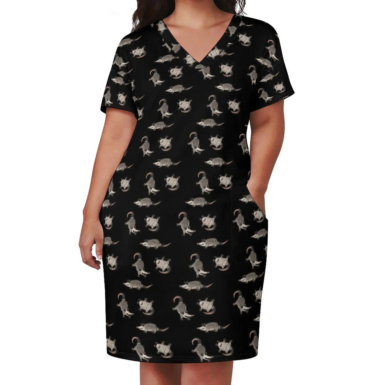 Simply Opossum Loose Pocket Dress Dress woman Dance dresses dress women elegant luxury african dresses for woman