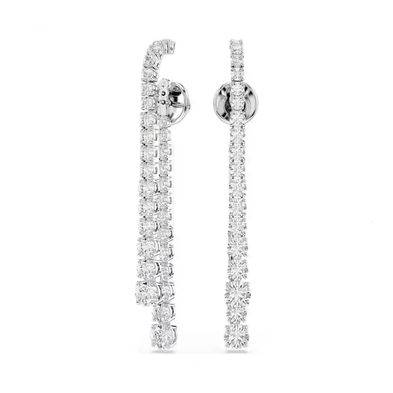 Women's 2026 Anniversary Blue Feather Geometric Crystal Set