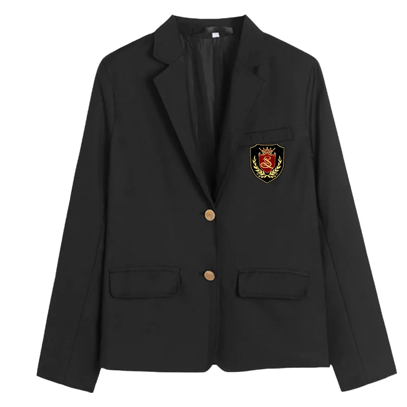 Japanese Korean Graduation DK JK Jacket Girl Boy Blazer Students Black Long Sleeves Suit Coat Women Men School Uniform Cardigan