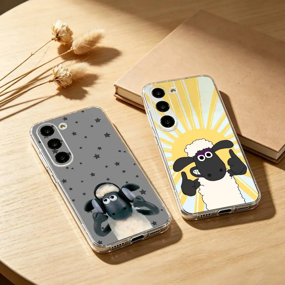 Clever the S-Sheep S-Shaun-SS Phone Case For Samsung Galaxy A91,80,73,72 ,71,53,52,32 ,31,22,21s,20,Transparent Case