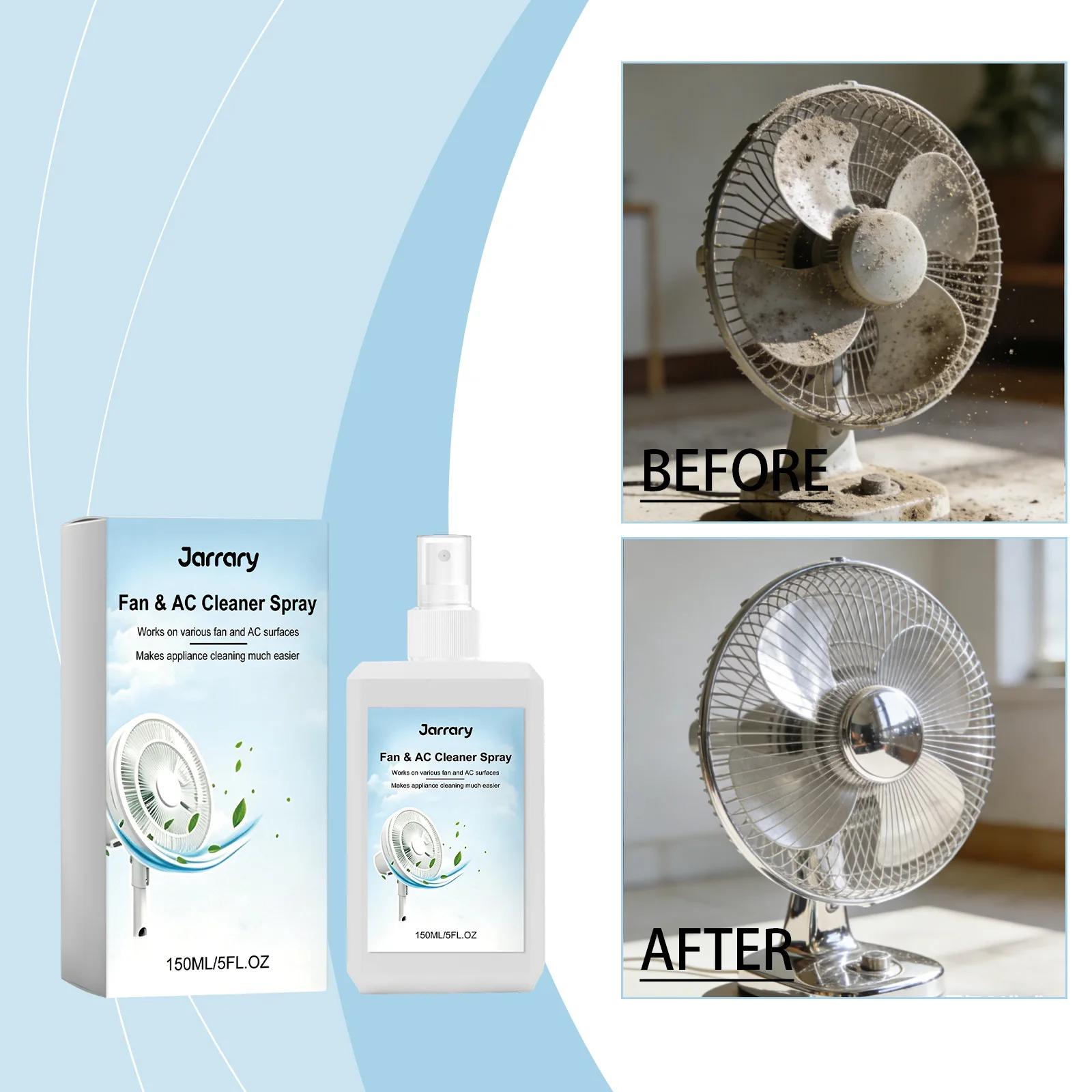 Powerful Air Conditioner Cleaner Spray Deep Cleaning Non-Destructive Formula for Home Use AC Fan Degreaser 150ml Durable
