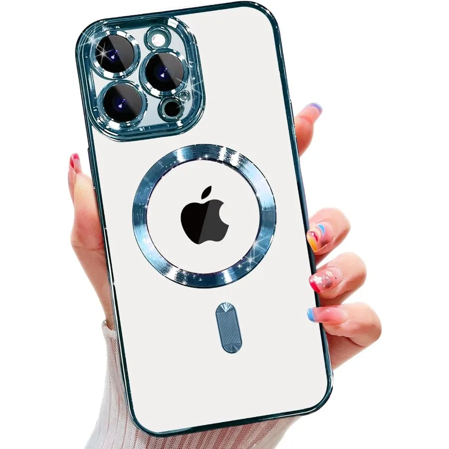 

Elegant Full Protection Clear Magnetic Case with Camera Lens Protector for iPhone 16 Pro Compatible with MagSafe
