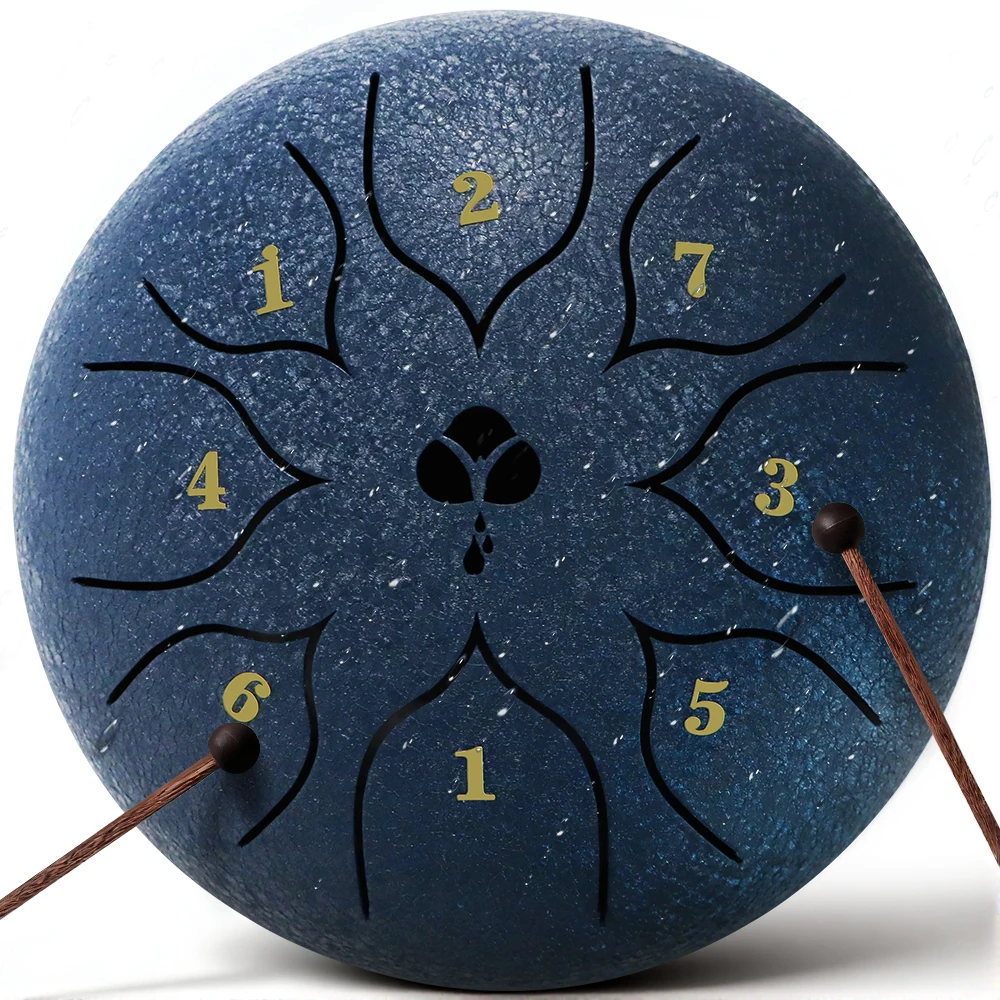 Garden Rain Drum Steel Tongue Drum Yoga Meditation Percussion Instrument Beginners Learn to Play 6-inch 8-hole C Sound Instrumen